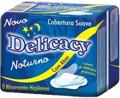 Absorvente Noturno Gel Seca Com Abas Delicacy Ades