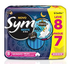 Absorvente Sym Suave Com Abas Noturno Leve 8 Pague 7Un