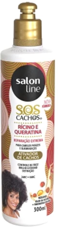 Ativador De Cachos Salon Line Sos Cachos Ricino E Queratina 300Ml