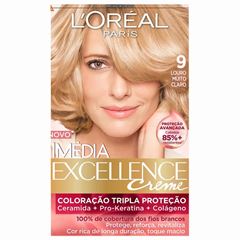 Tintura Imédia Excellence Loréal 9 Louro Muito Claro 12Ml/70Ml/47G/40Ml