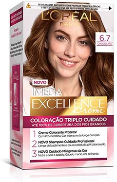 Tintura Imédia Excellence Loréal 6.7 Chocolate Puro 12Ml/70Ml/47G/40Ml