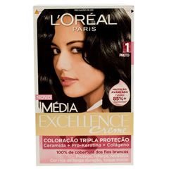 Tintura Imédia Excellence Loréal 1 Preto 12Ml/70Ml/47G/40Ml