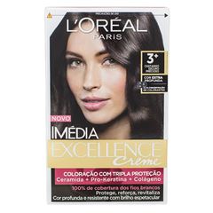 Tintura Imédia Excellence Creme Loréal Castanho Escuro 3 12Ml/70Ml/47G/40Ml