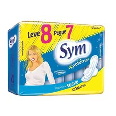 Absorvente Sym Suave Com Abas Noturno Leve 8 Pague 7Un
