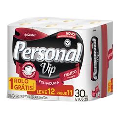 Papel Higienico Personal Vip Neutro Pague 11 Leve 12 Rolos De 30M